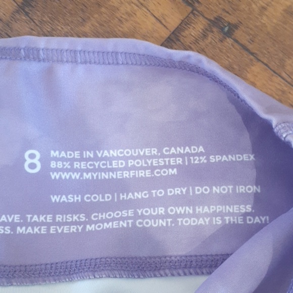 Inner Fire Purple Feather Yoga Pants - Picture 3 of 3